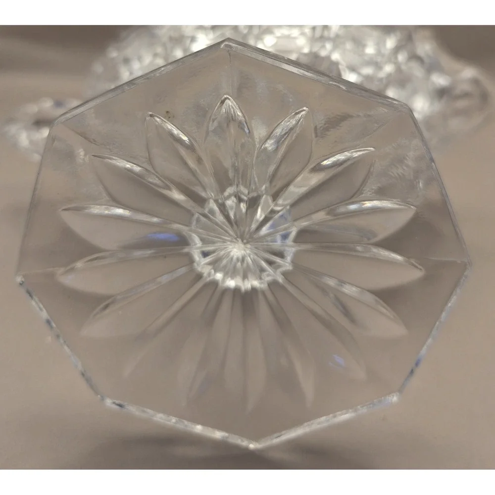Crystal Gravy Boat Cut Glass Pedestal Pitcher With Handle‎